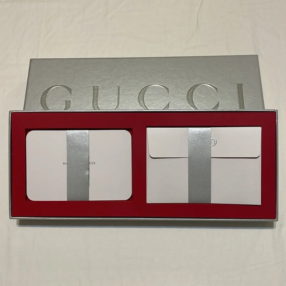 Gucci Box Holiday Stationary Envelopes NEW Authentic
